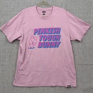 BT21‎ Pinkish Tough Bunny T Shirt UNIQLO UT Pink XL Extra Large Womens